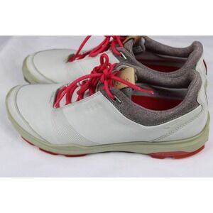 ECCO Womens Biom Hybrid GoreTex Golf Shoes Size 9 Extra Wide Beige Red Spikeless